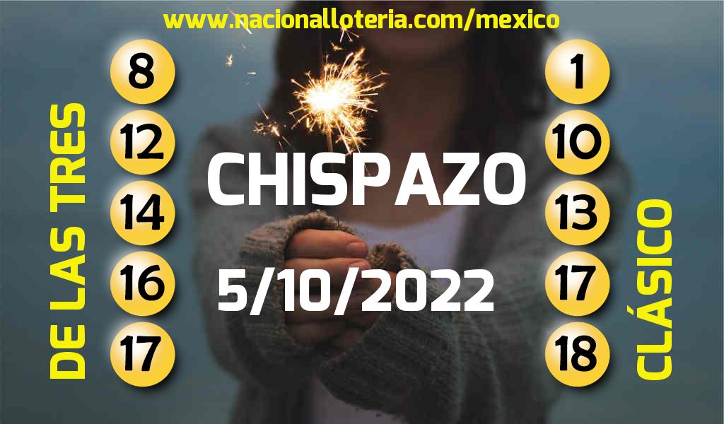 Números ganadores del Chispazo del Miércoles 5 de Octubre de 2022 Resultados del Chispazo del Miércoles 5 de Octubre de 2022