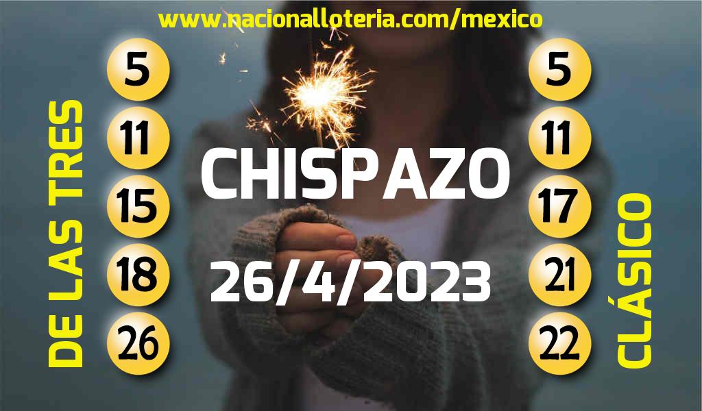 Números ganadores del Chispazo del Miércoles 26 de Abril de 2023 Resultados del Chispazo del Miércoles 26 de Abril de 2023