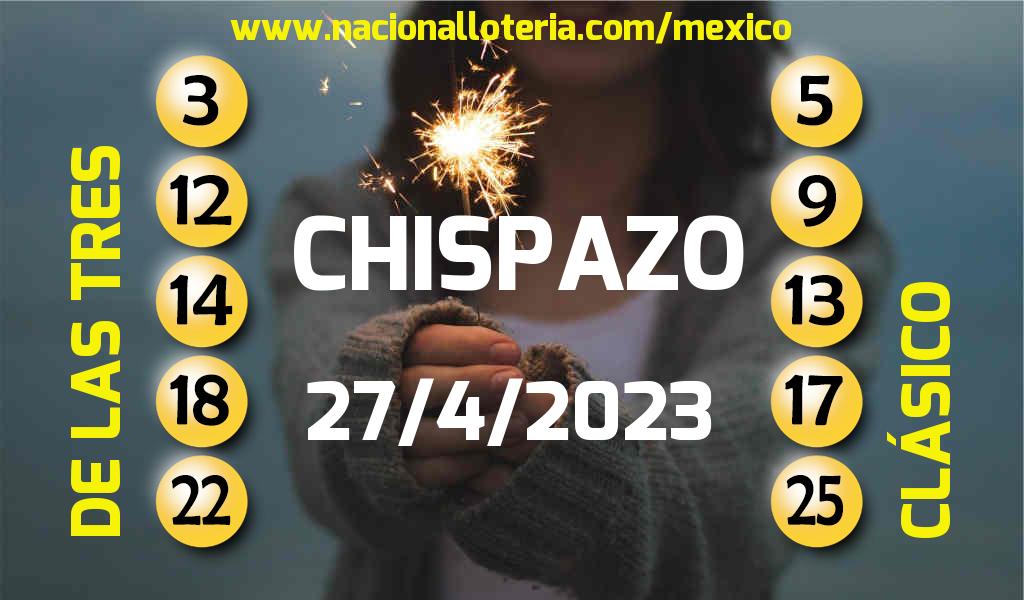 Números ganadores del Chispazo del Jueves 27 de Abril de 2023 Resultados del Chispazo del Jueves 27 de Abril de 2023