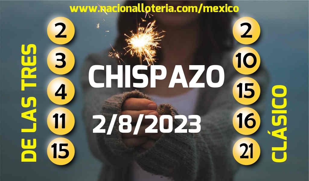 Números ganadores del Chispazo del Miércoles 2 de Agosto de 2023 Resultados del Chispazo del Miércoles 2 de Agosto de 2023