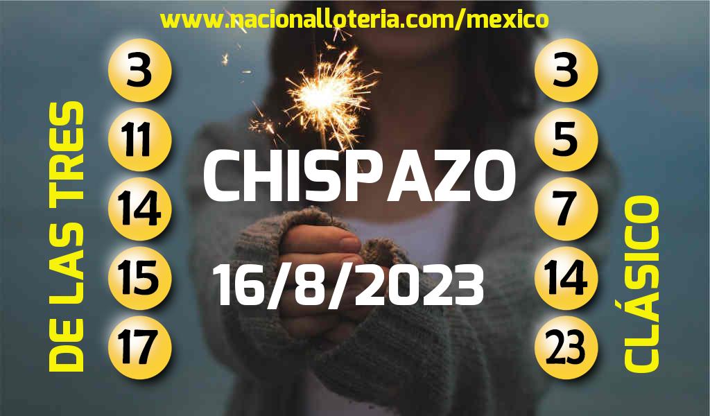 Números ganadores del Chispazo del Miércoles 16 de Agosto de 2023 Resultados del Chispazo del Miércoles 16 de Agosto de 2023