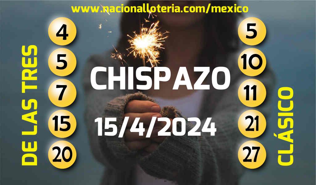 Números ganadores del Chispazo del Lunes 15 de Abril de 2024 Resultados del Chispazo del Lunes 15 de Abril de 2024