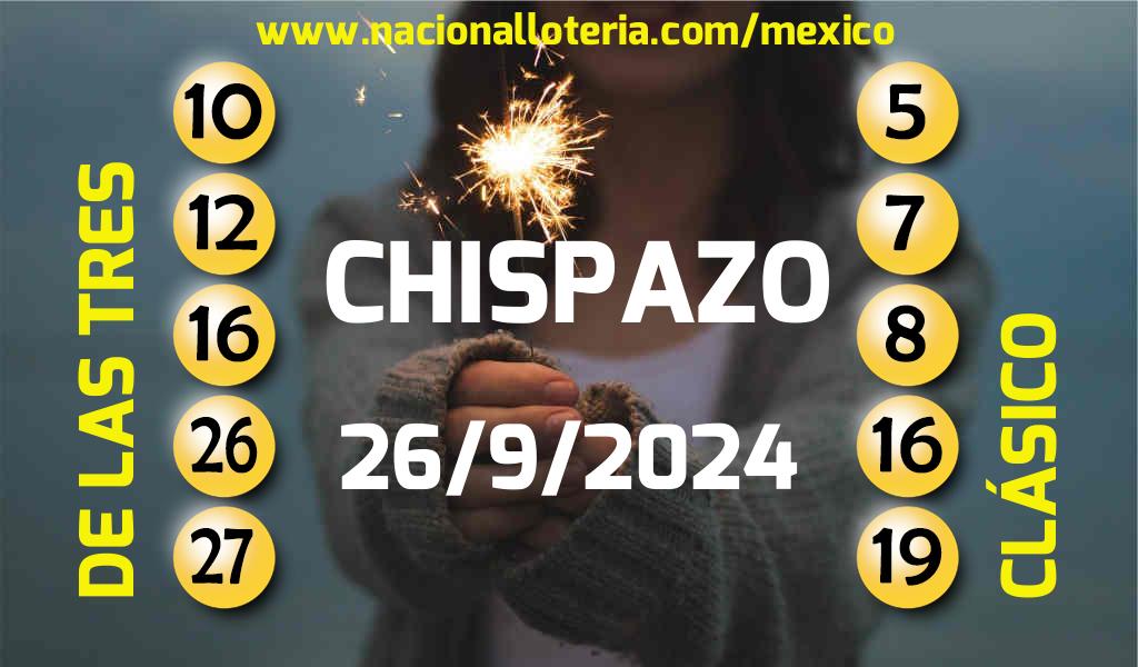 Números ganadores del Chispazo del Jueves 26 de Septiembre de 2024 Resultados del Chispazo del Jueves 26 de Septiembre de 2024