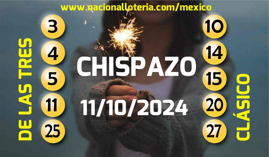 Números ganadores del Chispazo del Viernes 11 de Octubre de 2024 Resultados del Chispazo del Viernes 11 de Octubre de 2024
