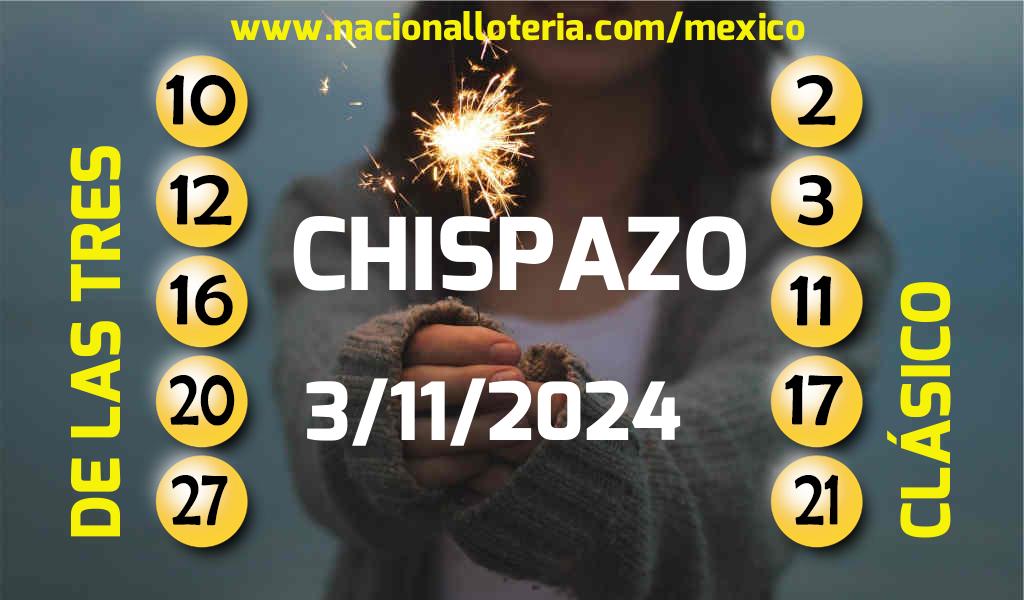 Números ganadores del Chispazo del Domingo 3 de Noviembre de 2024 Resultados del Chispazo del Domingo 3 de Noviembre de 2024