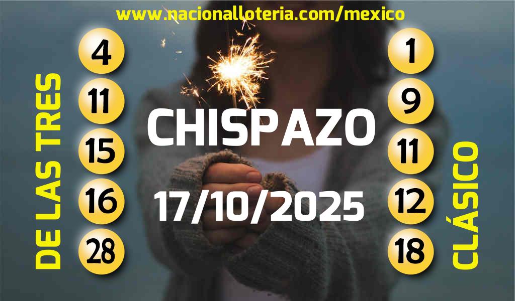 Números ganadores del Chispazo del Viernes 17 de Octubre de 2025 Resultados del Chispazo del Viernes 17 de Octubre de 2025