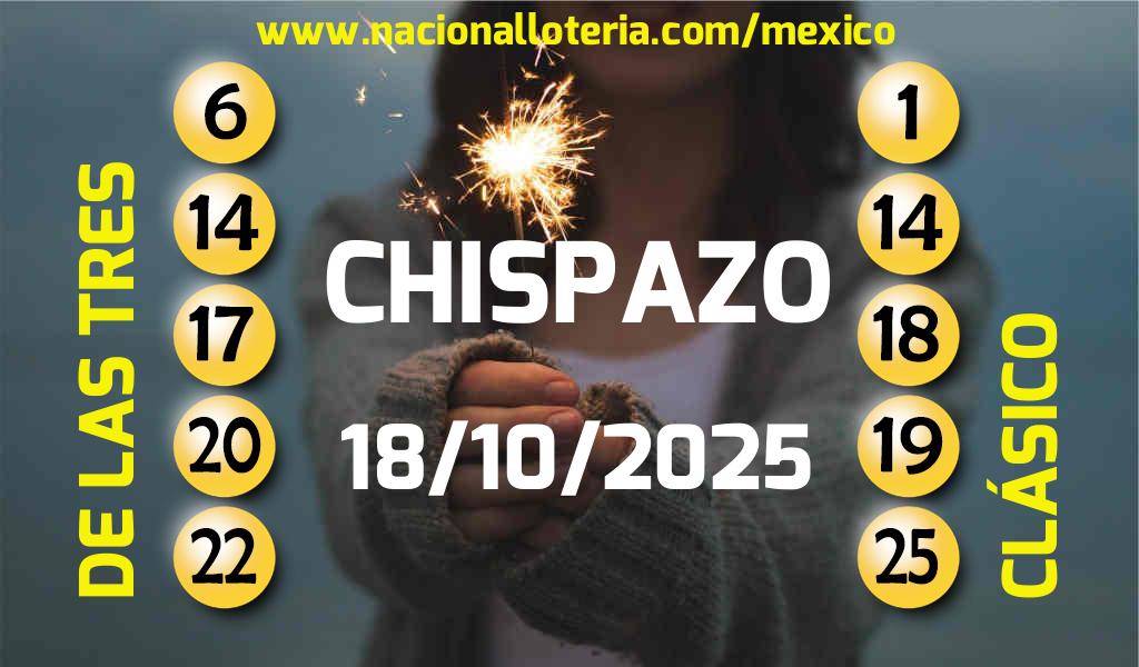 Números ganadores del Chispazo del Sábado 18 de Octubre de 2025 Resultados del Chispazo del Sábado 18 de Octubre de 2025