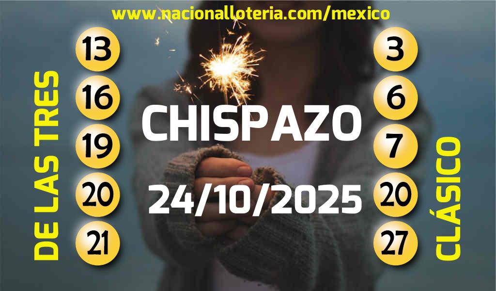 Números ganadores del Chispazo del Viernes 24 de Octubre de 2025 Resultados del Chispazo del Viernes 24 de Octubre de 2025