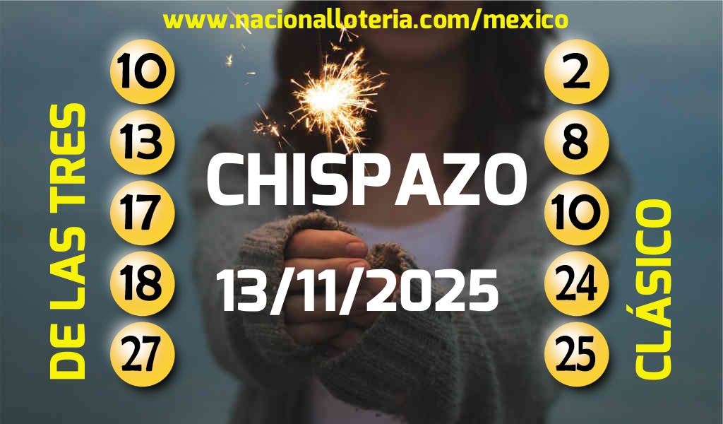 Números ganadores del Chispazo del Jueves 13 de Noviembre de 2025 Resultados del Chispazo del Jueves 13 de Noviembre de 2025