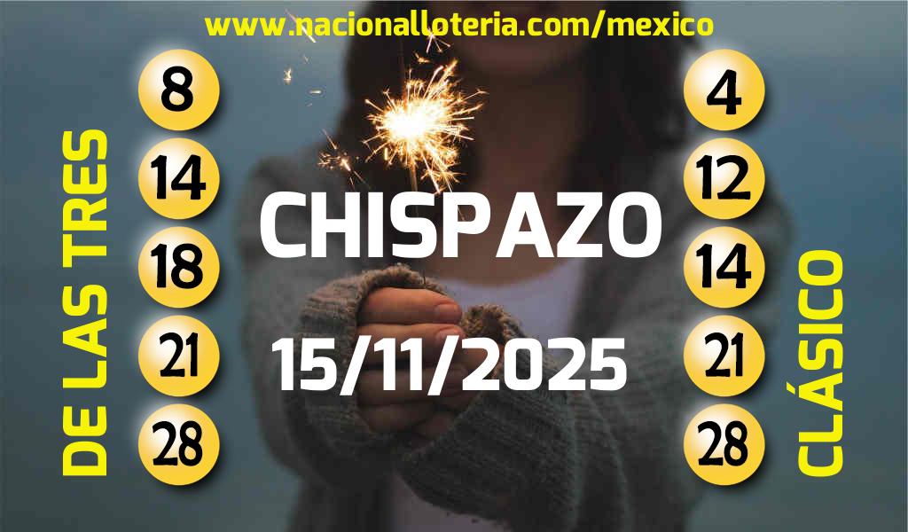Números ganadores del Chispazo del Sábado 15 de Noviembre de 2025 Resultados del Chispazo del Sábado 15 de Noviembre de 2025