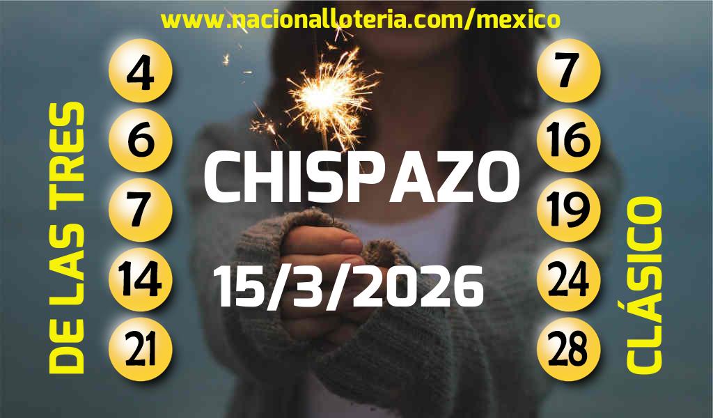 Números ganadores del Chispazo del Domingo 15 de Marzo de 2026 Resultados del Chispazo del Domingo 15 de Marzo de 2026
