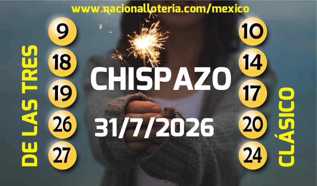 Números ganadores del Chispazo del Viernes 31 de Julio de 2026 Resultados del Chispazo del Viernes 31 de Julio de 2026