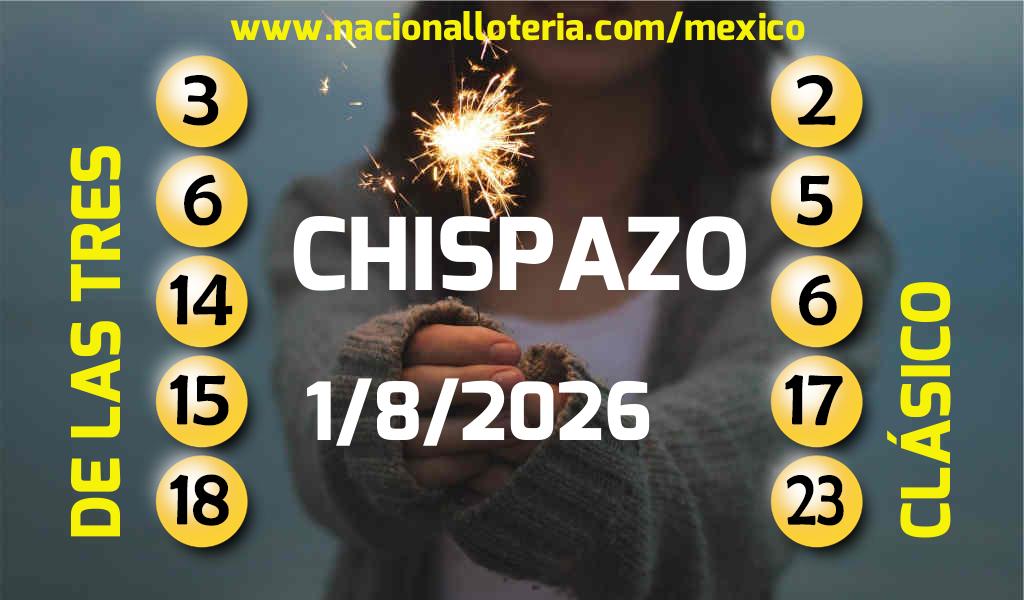 Números ganadores del Chispazo del Sábado 1 de Agosto de 2026 Resultados del Chispazo del Sábado 1 de Agosto de 2026