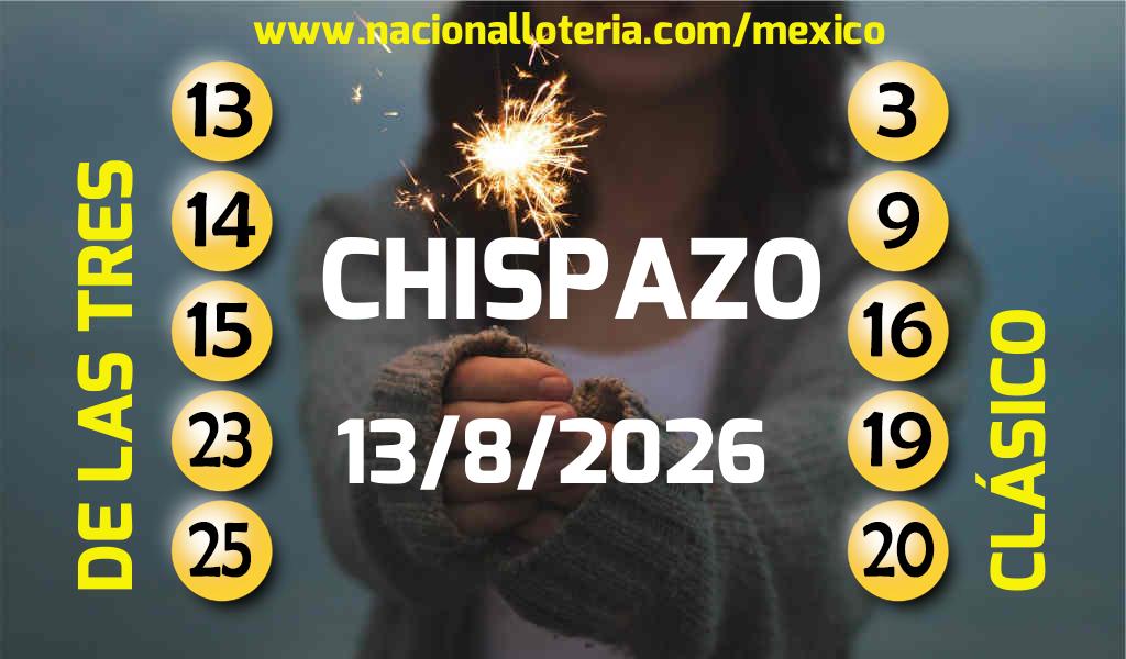Números ganadores del Chispazo del Jueves 13 de Agosto de 2026 Resultados del Chispazo del Jueves 13 de Agosto de 2026
