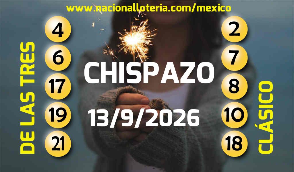 Números ganadores del Chispazo del Domingo 13 de Septiembre de 2026 Resultados del Chispazo del Domingo 13 de Septiembre de 2026