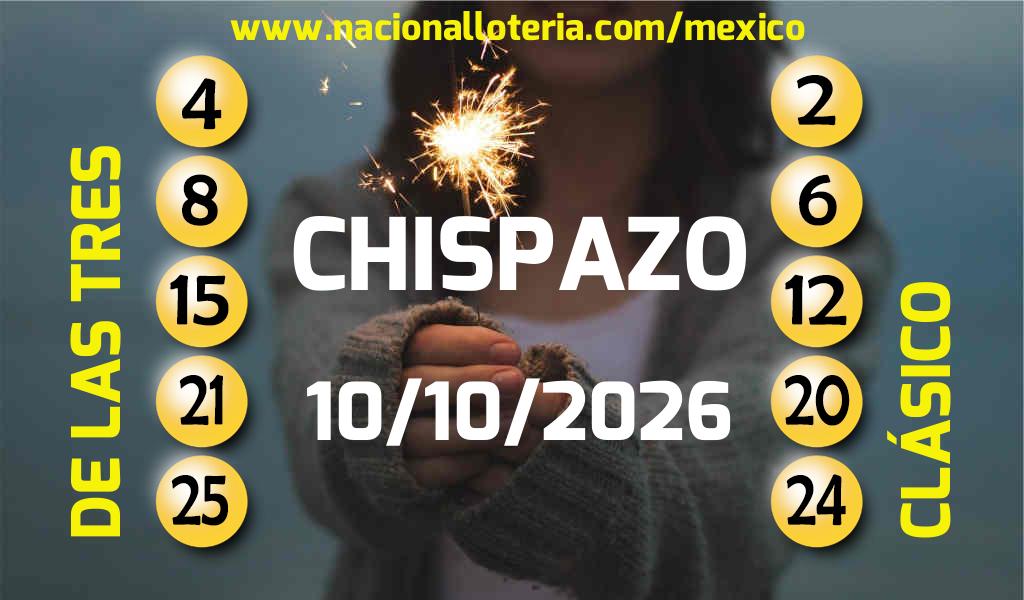 Números ganadores del Chispazo del Sábado 10 de Octubre de 2026 Resultados del Chispazo del Sábado 10 de Octubre de 2026