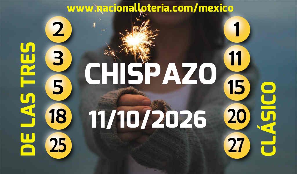 Números ganadores del Chispazo del Domingo 11 de Octubre de 2026 Resultados del Chispazo del Domingo 11 de Octubre de 2026