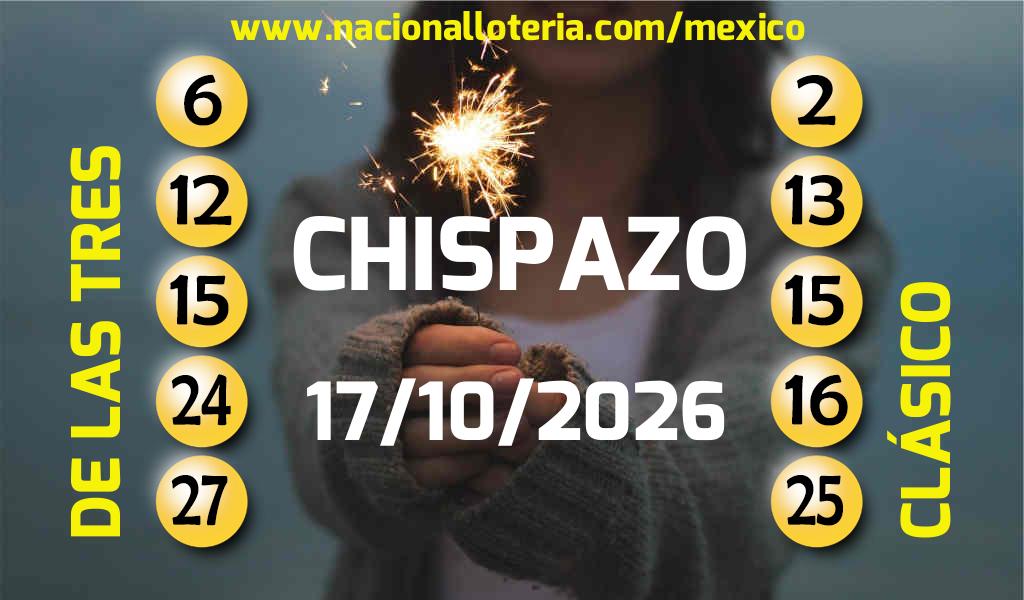 Números ganadores del Chispazo del Sábado 17 de Octubre de 2026 Resultados del Chispazo del Sábado 17 de Octubre de 2026