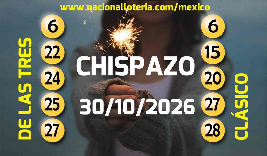 Números ganadores del Chispazo del Viernes 30 de Octubre de 2026 Resultados del Chispazo del Viernes 30 de Octubre de 2026