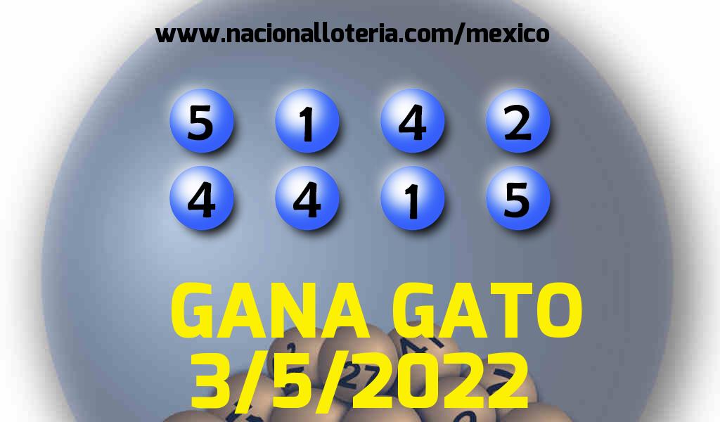Resultados del Gana Gato del Martes 3 de Mayo de 2022