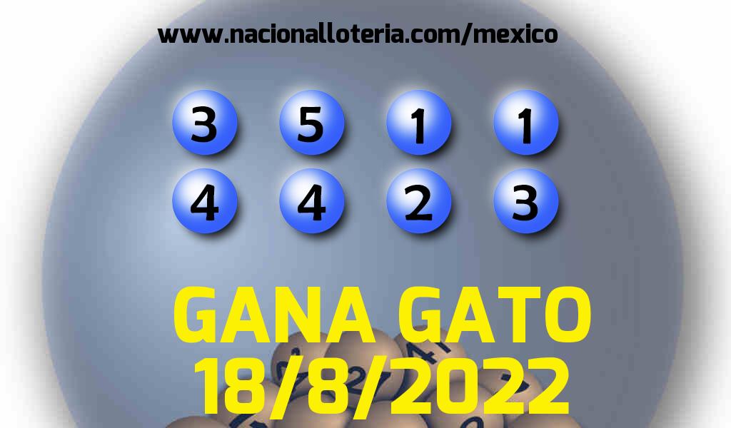Resultados del Gana Gato del Jueves 18 de Agosto de 2022