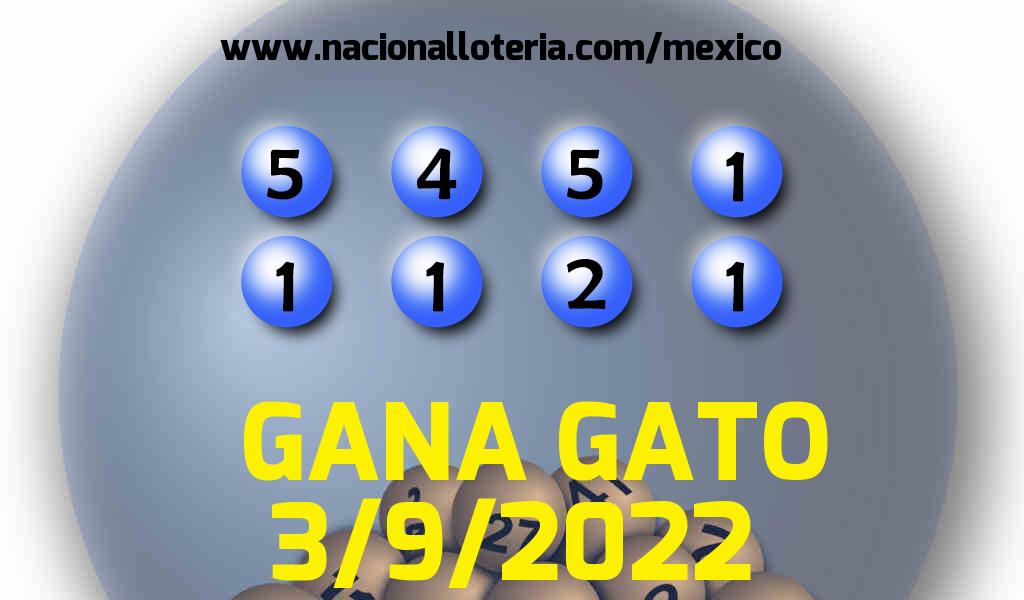 Resultados del Gana Gato del S&aacute;bado 3 de Septiembre de 2022