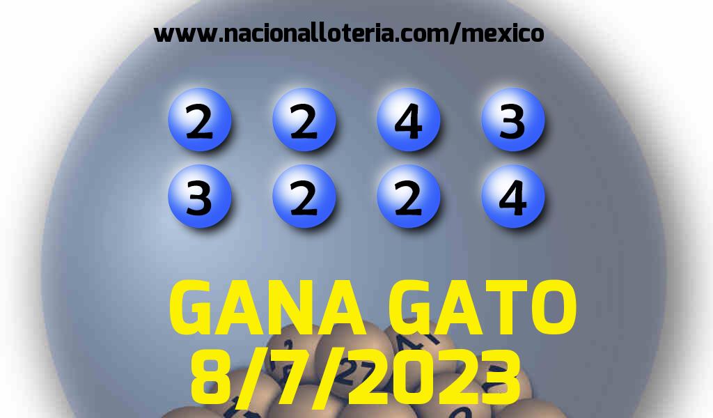 Resultados del Gana Gato del S&aacute;bado 8 de Julio de 2023
