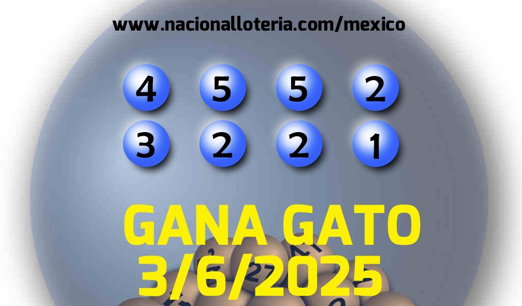 Resultados del Gana Gato del Martes 3 de Junio de 2025