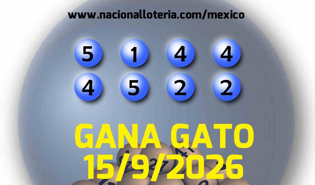 Resultados del Gana Gato del Martes 15 de Septiembre de 2026
