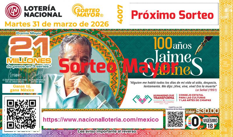 Próximo Sorteo Mayor del 2026-03-24