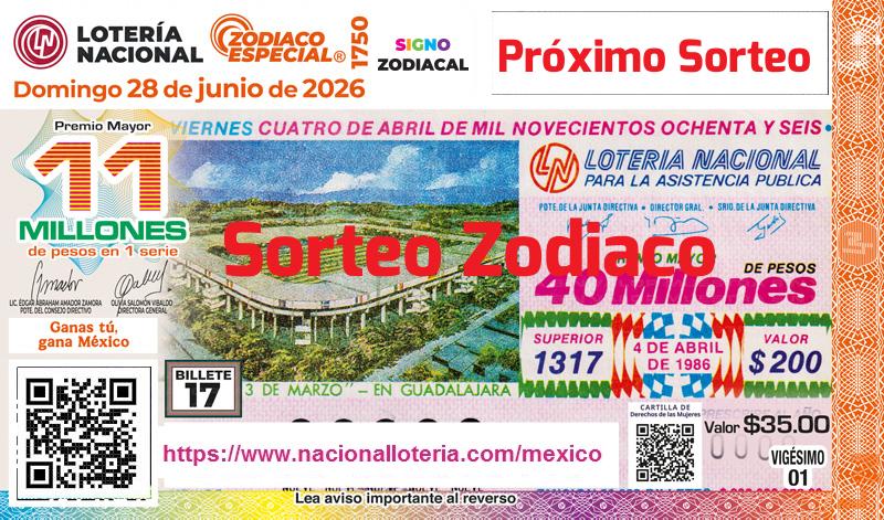 Próximo Sorteo Zodiaco del 2026-06-28