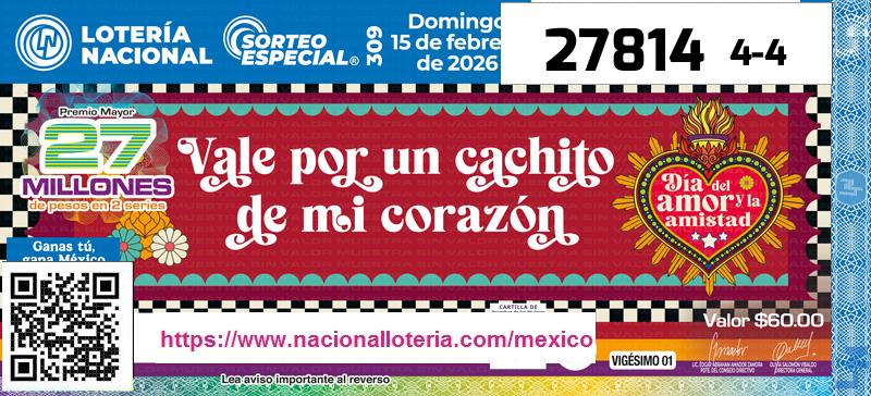 Premio Mayor de la Lotería del Domingo 15 de Febrero de 2026