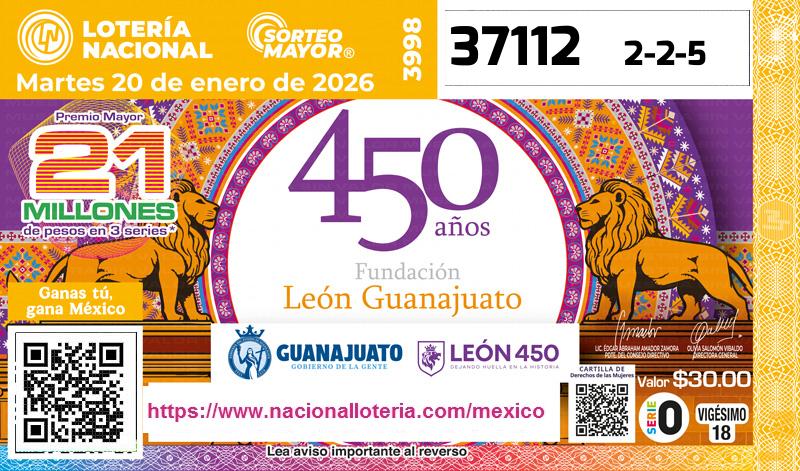 Premio Mayor de la Lotería del Martes 20 de Enero de 2026