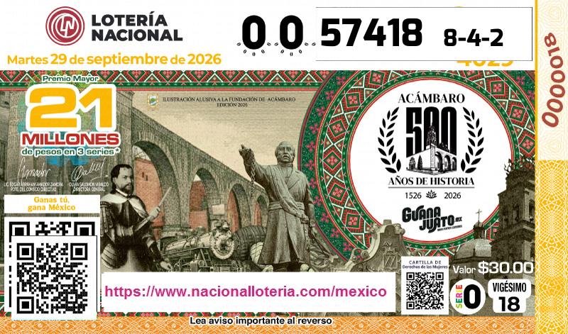 Premio Mayor de la Lotería del Martes 29 de Septiembre de 2026