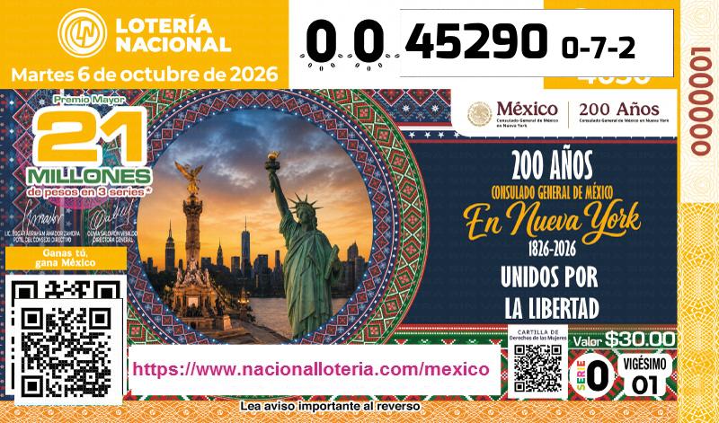 Premio Mayor de la Lotería del Martes 6 de Octubre de 2026