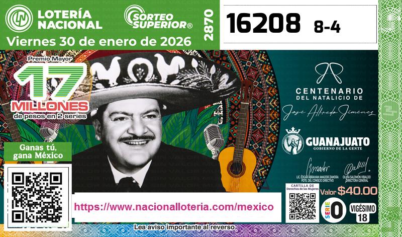 Premio Mayor de la Lotería del Viernes 30 de Enero de 2026