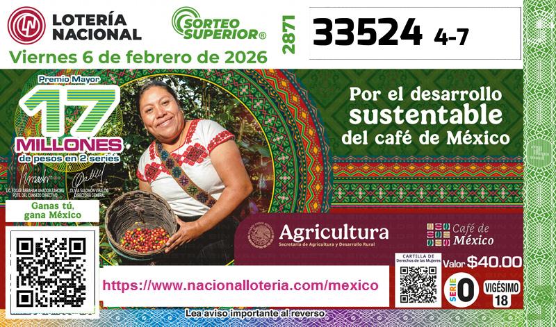 Premio Mayor de la Lotería del Viernes 6 de Febrero de 2026