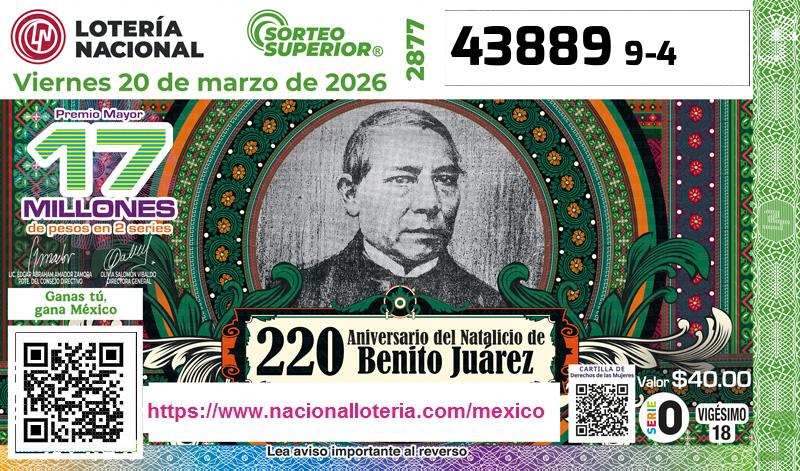 Premio Mayor de la Lotería del Viernes 20 de Marzo de 2026