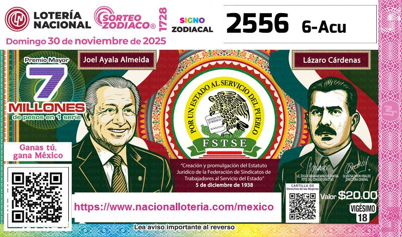 Premio Mayor de la Lotería del Domingo 30 de Noviembre de 2025
