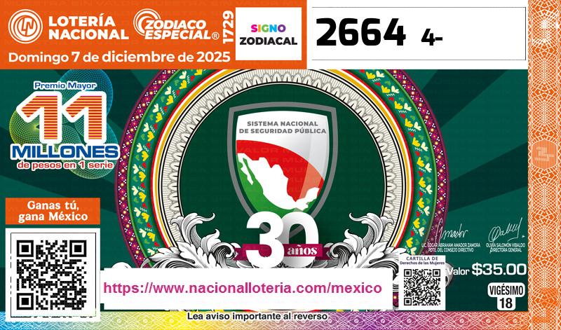 Premio Mayor de la Lotería del Domingo 7 de Diciembre de 2025