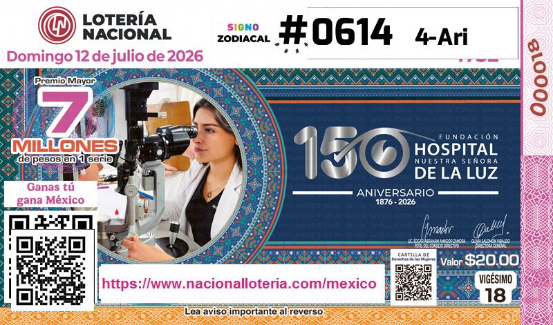 Premio Mayor de la Lotería del Domingo 12 de Julio de 2026