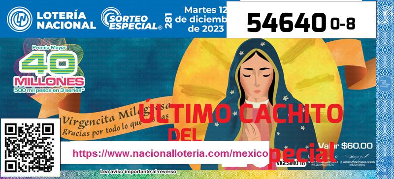 Cachito del último Sorteo Especial premiado en la Lotería Nacional del Martes 12 de Diciembre de 2023 Último Sorteo Especial de la Lotería del Martes 12 de Diciembre de 2023