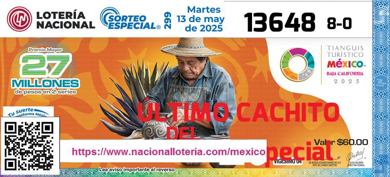 Último Sorteo Especial de la Lotería del Martes 13 de Mayo de 2025