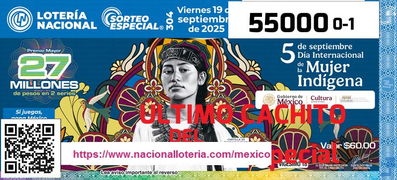 Último Sorteo Especial de la Lotería del Viernes 19 de Septiembre de 2025