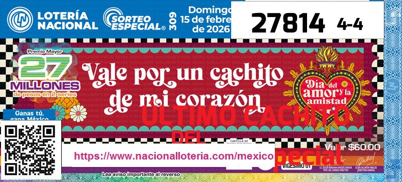 Último Sorteo Especial de la Lotería del Domingo 15 de Febrero de 2026