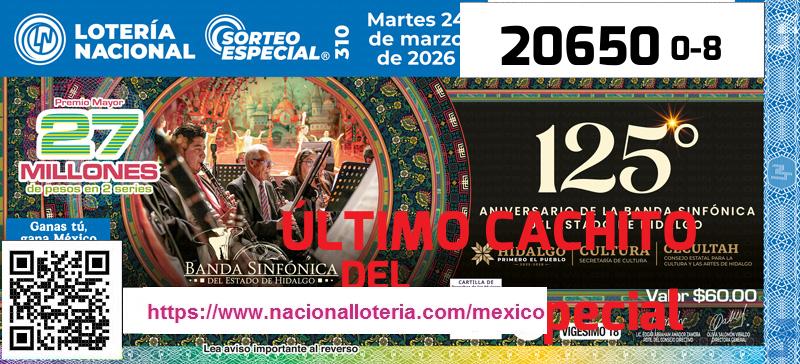 Último Sorteo Especial de la Lotería del Martes 24 de Marzo de 2026