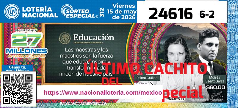 Último Sorteo Especial de la Lotería del Viernes 15 de Mayo de 2026
