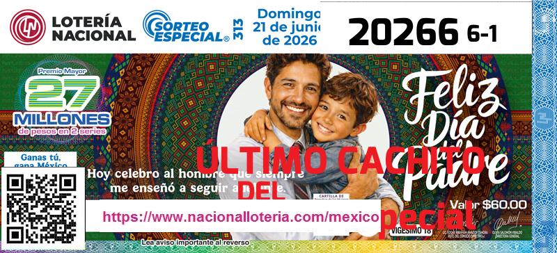 Cachito del último Sorteo Especial premiado en la Lotería Nacional del Domingo 21 de Junio de 2026 Último Sorteo Especial de la Lotería del Domingo 21 de Junio de 2026