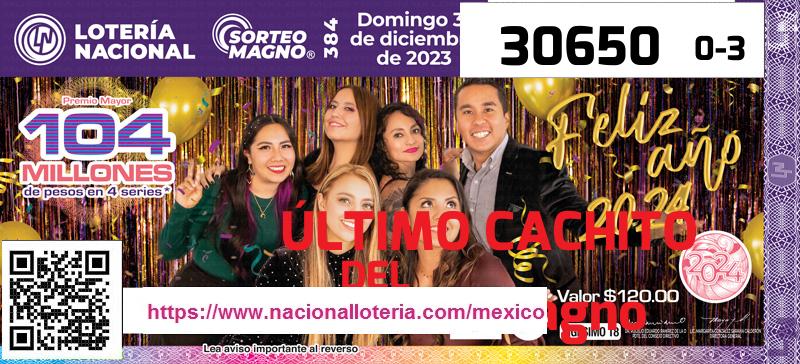Último Sorteo Magno de la Lotería del S&aacute;bado 31 de Diciembre de 2022