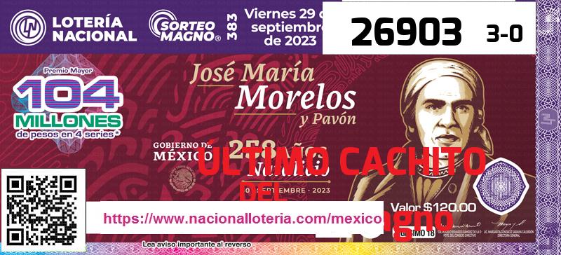 Último Sorteo Magno de la Lotería del Viernes 29 de Septiembre de 2023